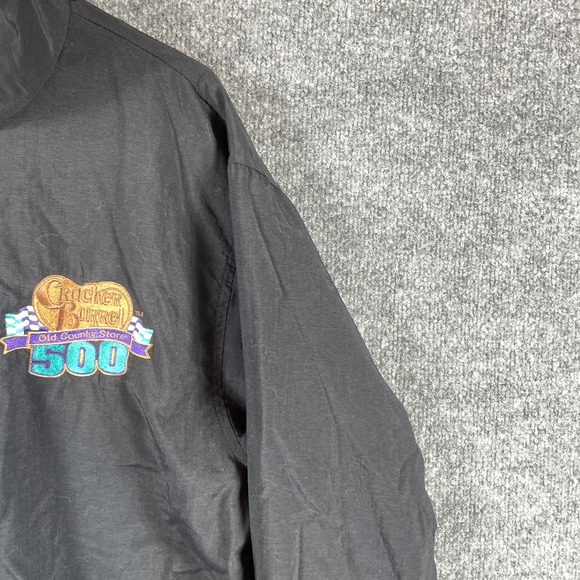 VTG NASCAR Jacket Mens Medium Black Windbreaker Cracker Barrell 500 Retro 90s - Picture 4 of 13